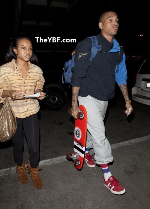 SPOTTED Chris Brown Kae Skat